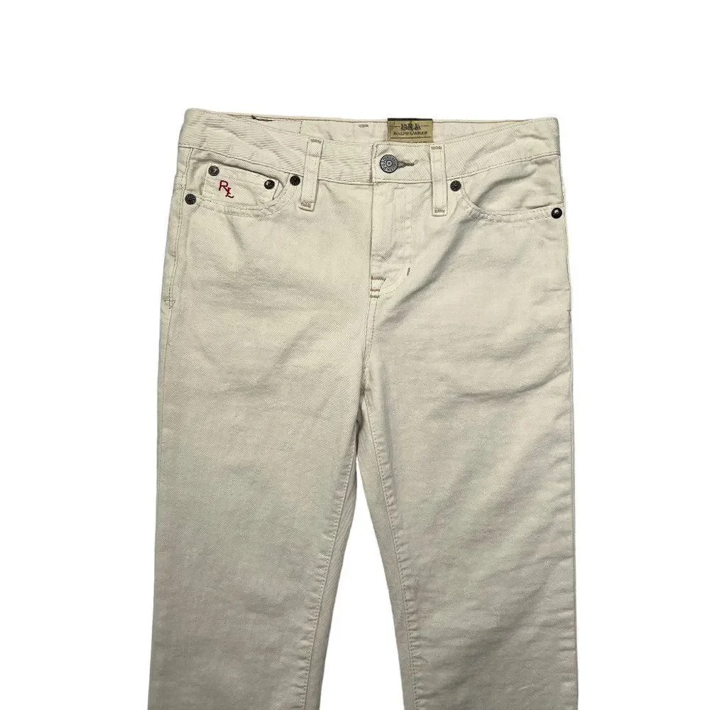 Polo Ralph Lauren 650 Jeans Boy's‎ Size 10 Cream Skinny Denim Pants